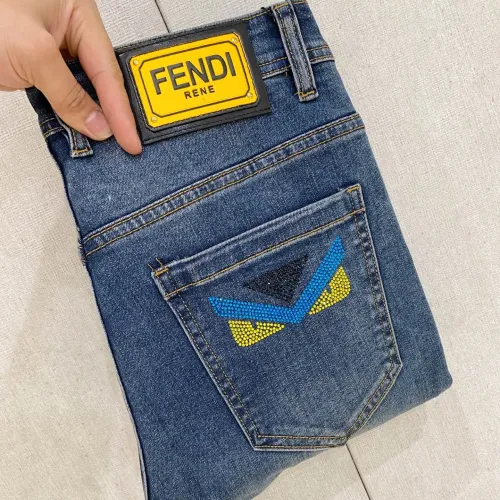 Wholesale Fendi Jeans For Men #1419291 $85.00 USD, Wholesale Quality Replica Fendi Jeans