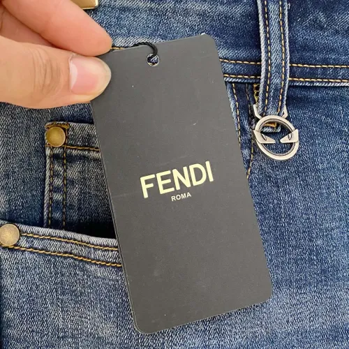 Replica Fendi Jeans For Men #1419291 $85.00 USD for Wholesale