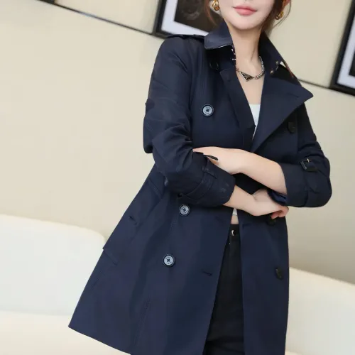 Replica Burberry Trench Coat Long Sleeved For Women #1419541 $160.00 USD for Wholesale