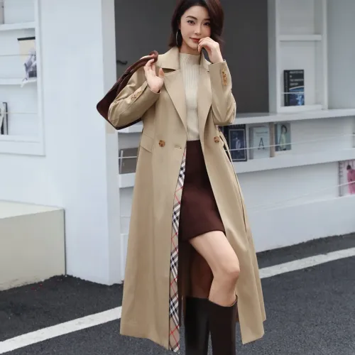 Replica Burberry Trench Coat Long Sleeved For Women #1419552 $170.00 USD for Wholesale