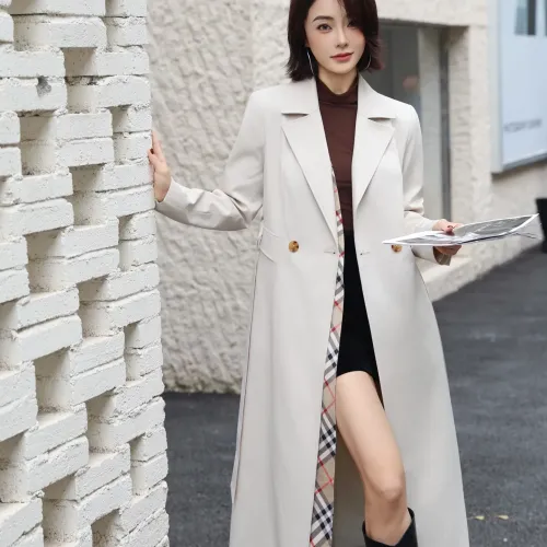 Replica Burberry Trench Coat Long Sleeved For Women #1419553 $170.00 USD for Wholesale