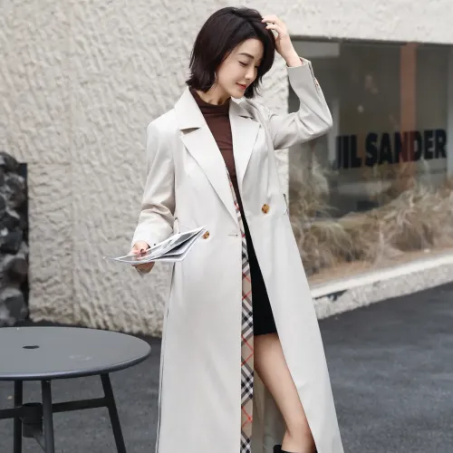 Replica Burberry Trench Coat Long Sleeved For Women #1419553 $170.00 USD for Wholesale
