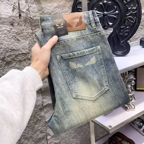 Wholesale Fendi Jeans For Men #1421197 $68.00 USD, Wholesale Quality Replica Fendi Jeans