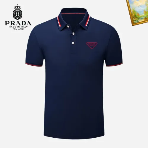 Wholesale Prada T-Shirts Short Sleeved For Men #1421682 $29.00 USD, Wholesale Quality Replica Prada T-Shirts