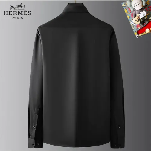 Replica Hermes Shirts Long Sleeved For Men #1421803 $40.00 USD for Wholesale
