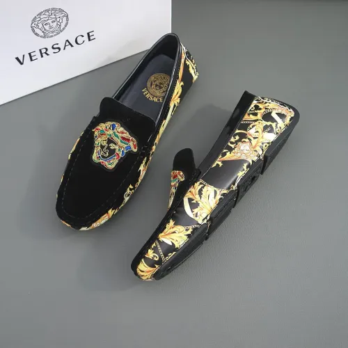 Wholesale Versace Leather Shoes For Men #1423014 $76.00 USD, Wholesale Quality Replica Versace Leather Shoes