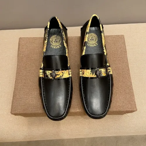 Wholesale Versace Leather Shoes For Men #1423030 $76.00 USD, Wholesale Quality Replica Versace Leather Shoes