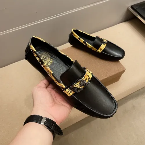 Replica Versace Leather Shoes For Men #1423030 $76.00 USD for Wholesale