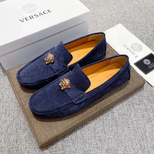 Wholesale Versace Leather Shoes For Men #1423062 $80.00 USD, Wholesale Quality Replica Versace Leather Shoes