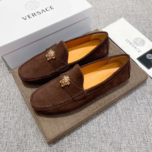 Wholesale Versace Leather Shoes For Men #1423063 $80.00 USD, Wholesale Quality Replica Versace Leather Shoes
