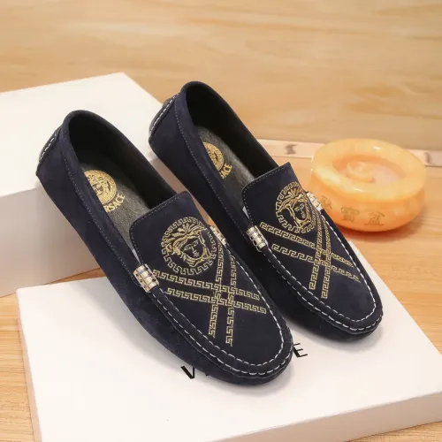 Wholesale Versace Leather Shoes For Men #1423097 $76.00 USD, Wholesale Quality Replica Versace Leather Shoes