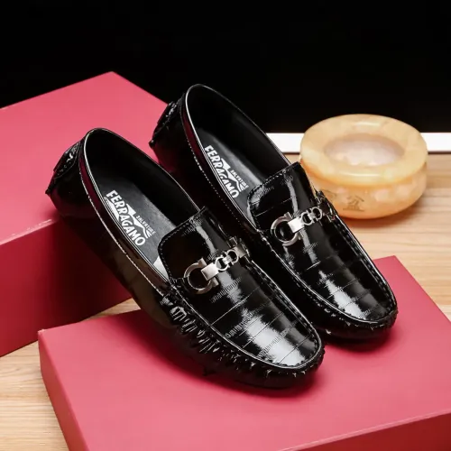 Replica Salvatore Ferragamo Leather Shoes For Men #1423111 $76.00 USD for Wholesale