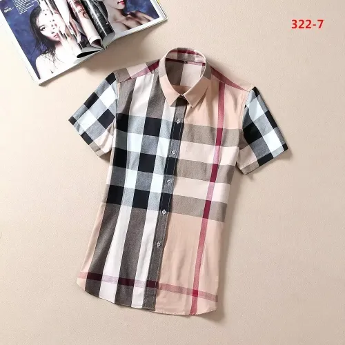 Wholesale Burberry Shirts Short Sleeved For Women #1423746 $36.00 USD, Wholesale Quality Replica Burberry Shirts