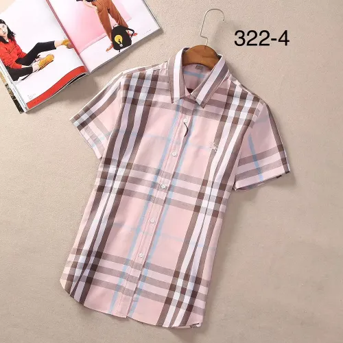 Wholesale Burberry Shirts Short Sleeved For Women #1423747 $36.00 USD, Wholesale Quality Replica Burberry Shirts