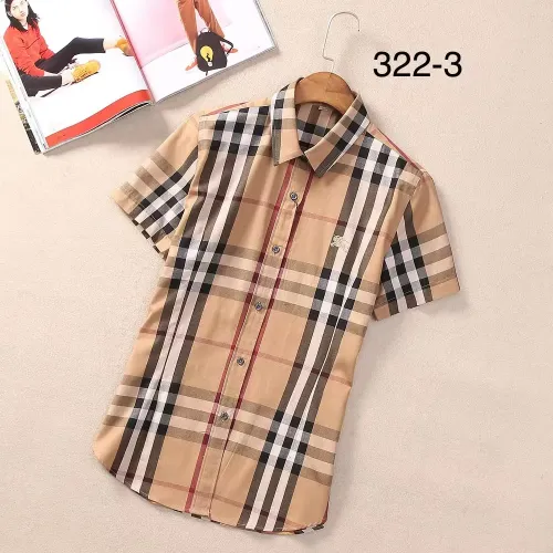 Wholesale Burberry Shirts Short Sleeved For Women #1423748 $36.00 USD, Wholesale Quality Replica Burberry Shirts