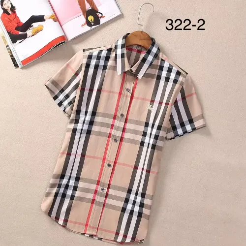 Wholesale Burberry Shirts Short Sleeved For Women #1423749 $36.00 USD, Wholesale Quality Replica Burberry Shirts