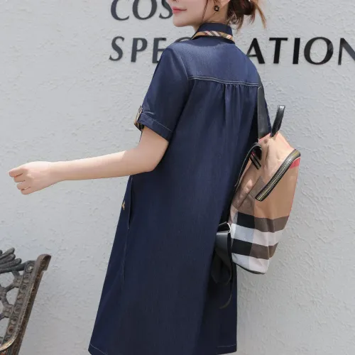 Replica Burberry Dresses Short Sleeved For Women #1423758 $76.00 USD for Wholesale