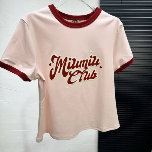 Wholesale MIU MIU T-Shirts Short Sleeved For Women #1426968 $64.00 USD, Wholesale Quality Replica MIU MIU T-Shirts