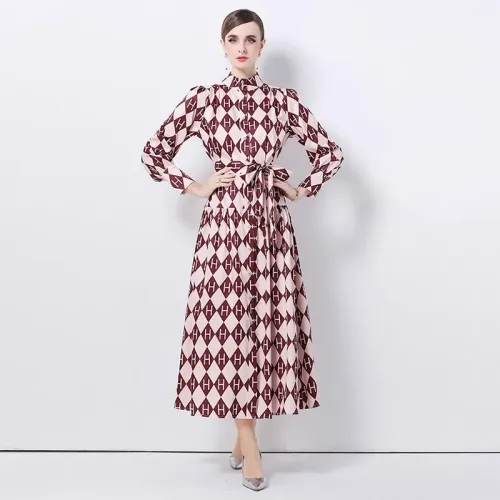 Replica Hermes Dresses Long Sleeved For Women #1426982 $68.00 USD for Wholesale