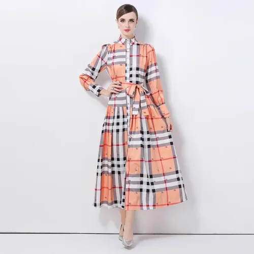 Replica Burberry Dresses Long Sleeved For Women #1426984 $68.00 USD for Wholesale
