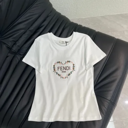 Wholesale Fendi T-Shirts Short Sleeved For Women #1427170 $52.00 USD, Wholesale Quality Replica Fendi T-Shirts