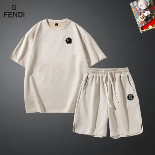 Wholesale Fendi Tracksuits Short Sleeved For Men #1427486 $48.00 USD, Wholesale Quality Replica Fendi Tracksuits