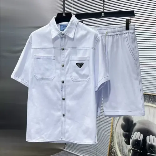 Wholesale Prada Tracksuits Short Sleeved For Men #1428344 $68.00 USD, Wholesale Quality Replica Prada Tracksuits