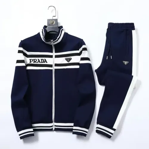 Wholesale Prada Tracksuits Long Sleeved For Men #1428796 $92.00 USD, Wholesale Quality Replica Prada Tracksuits
