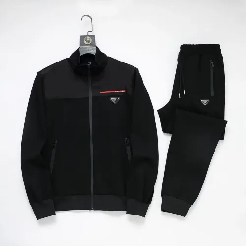 Wholesale Prada Tracksuits Long Sleeved For Men #1428801 $92.00 USD, Wholesale Quality Replica Prada Tracksuits