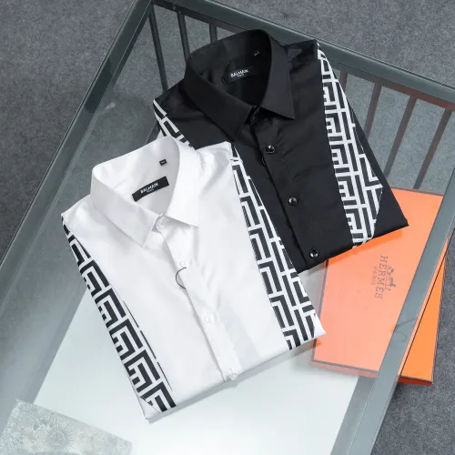 Replica Balmain Shirts Long Sleeved For Men #1428956 $48.00 USD for Wholesale