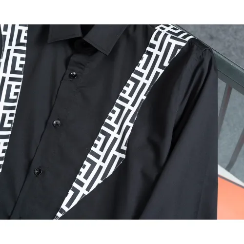 Replica Balmain Shirts Long Sleeved For Men #1428957 $48.00 USD for Wholesale