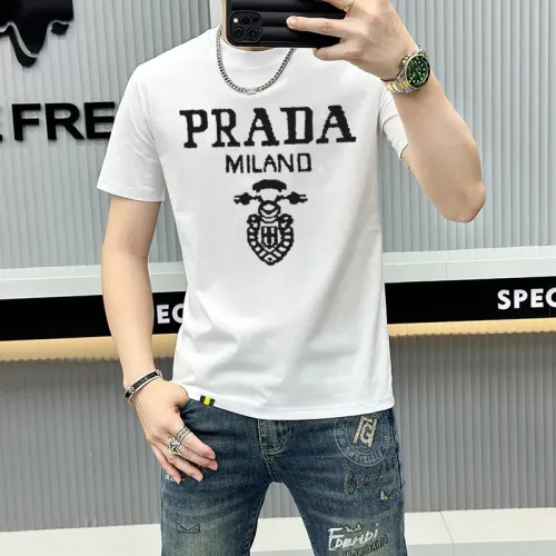 Wholesale Prada T-Shirts Short Sleeved For Men #1429257 $40.00 USD, Wholesale Quality Replica Prada T-Shirts