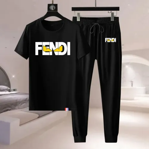 Wholesale Fendi Tracksuits Short Sleeved For Men #1429395 $76.00 USD, Wholesale Quality Replica Fendi Tracksuits