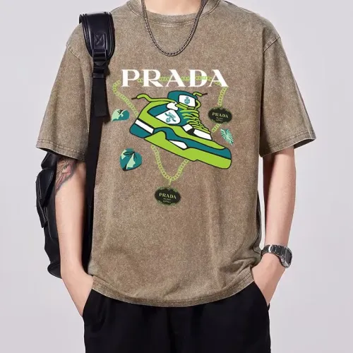 Wholesale Prada T-Shirts Short Sleeved For Men #1429556 $45.00 USD, Wholesale Quality Replica Prada T-Shirts