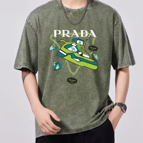 Wholesale Prada T-Shirts Short Sleeved For Men #1429557 $45.00 USD, Wholesale Quality Replica Prada T-Shirts