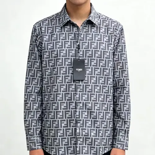 Replica Fendi Shirts Long Sleeved For Men #1430139 $80.00 USD for Wholesale