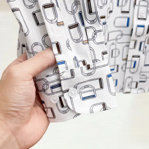 Replica Hermes Shirts Long Sleeved For Men #1430147 $80.00 USD for Wholesale