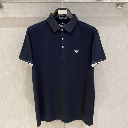 Wholesale Prada T-Shirts Short Sleeved For Men #1430257 $80.00 USD, Wholesale Quality Replica Prada T-Shirts