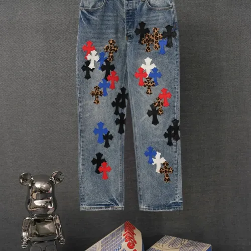 Wholesale Chrome Hearts Jeans For Men #1430802 $60.00 USD, Wholesale Quality Replica Chrome Hearts Jeans