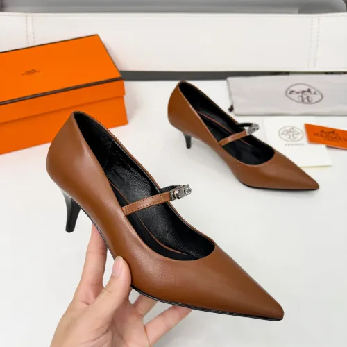 Replica Hermes High-Heeled Shoes For Women #1431680 $98.00 USD for Wholesale