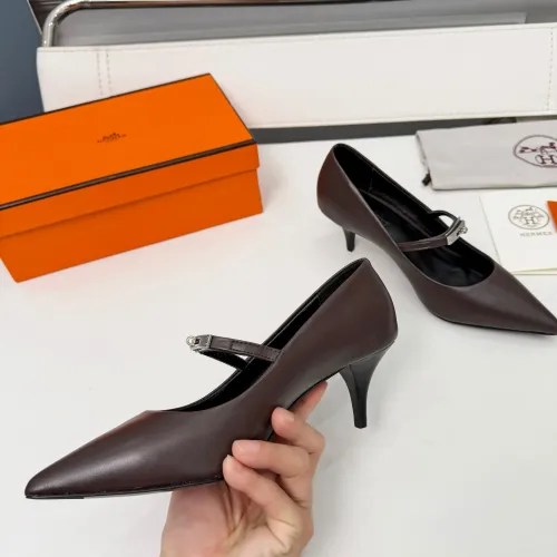 Replica Hermes High-Heeled Shoes For Women #1431681 $98.00 USD for Wholesale