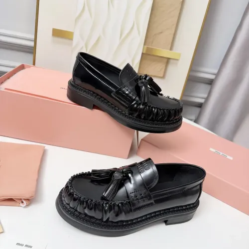 Wholesale MIU MIU Leather Shoes For Women #1431851 $108.00 USD, Wholesale Quality Replica MIU MIU Leather Shoes
