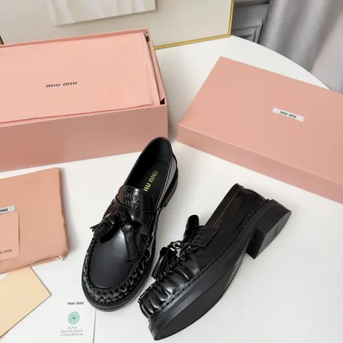 Replica MIU MIU Leather Shoes For Women #1431851 $108.00 USD for Wholesale