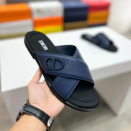 Replica Christian Dior Slippers For Men #1433218 $60.00 USD for Wholesale