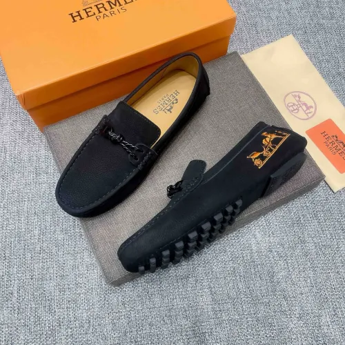Replica Hermes Leather Shoes For Men #1433300 $85.00 USD for Wholesale