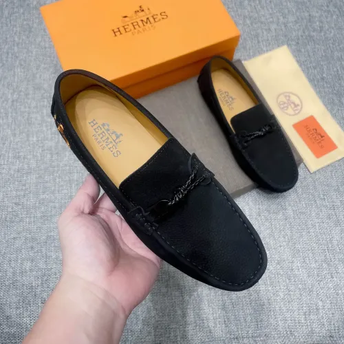 Replica Hermes Leather Shoes For Men #1433300 $85.00 USD for Wholesale