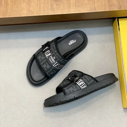 Replica Fendi Slippers For Men #1433365 $60.00 USD for Wholesale