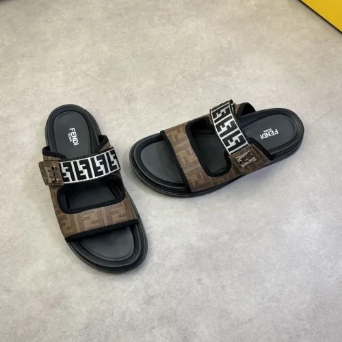 Wholesale Fendi Slippers For Men #1433366 $60.00 USD, Wholesale Quality Replica Fendi Slippers