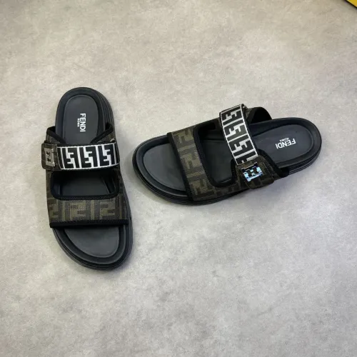 Wholesale Fendi Slippers For Men #1433367 $60.00 USD, Wholesale Quality Replica Fendi Slippers