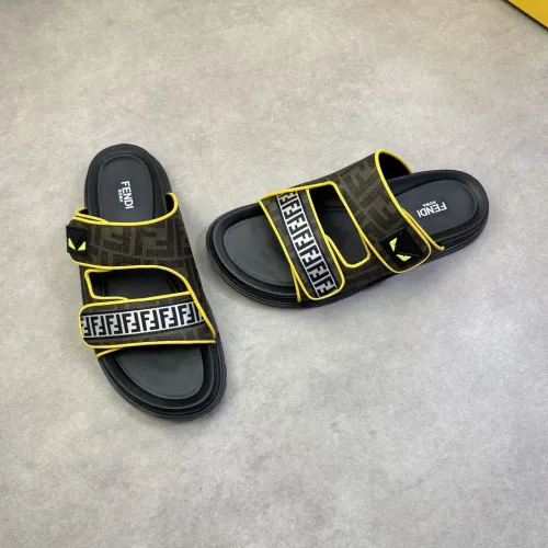 Wholesale Fendi Slippers For Men #1433370 $60.00 USD, Wholesale Quality Replica Fendi Slippers